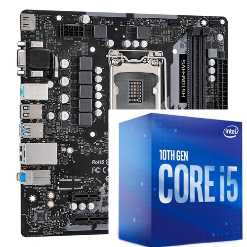 Kit Upgrade Intel Core i5 10400 + Placa Mãe H510M P-5205 - Kit Upgrade  Intel Core i5 10400 + Placa Mãe H510M - Malugos