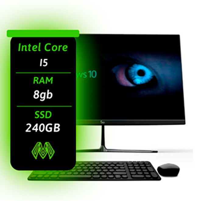 PC Completo I5 10 Gen 8GB SSD 240GB Monitor 215